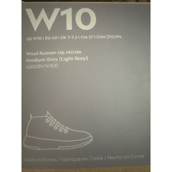 ALLBIRDS Wool Runner-Up Mizzle Medium Grey Sneakers Shoes - Women’s Sz 10 - Picture 4 of 5